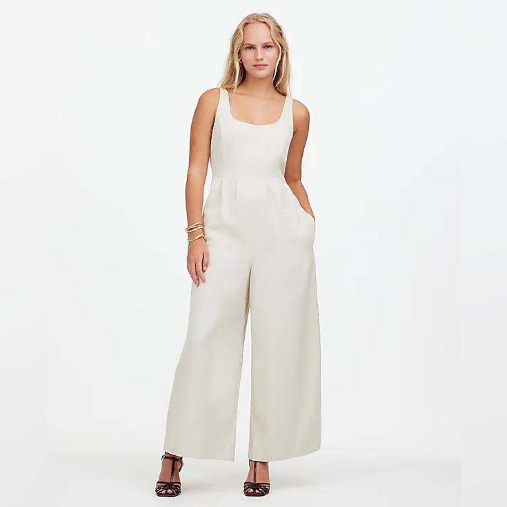 Madewell Wide-Leg Tank Jumpsuit in Drapey Twill NS224 Size 2 - Picture 3 of 11